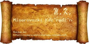 Miserovszki Kármán névjegykártya
